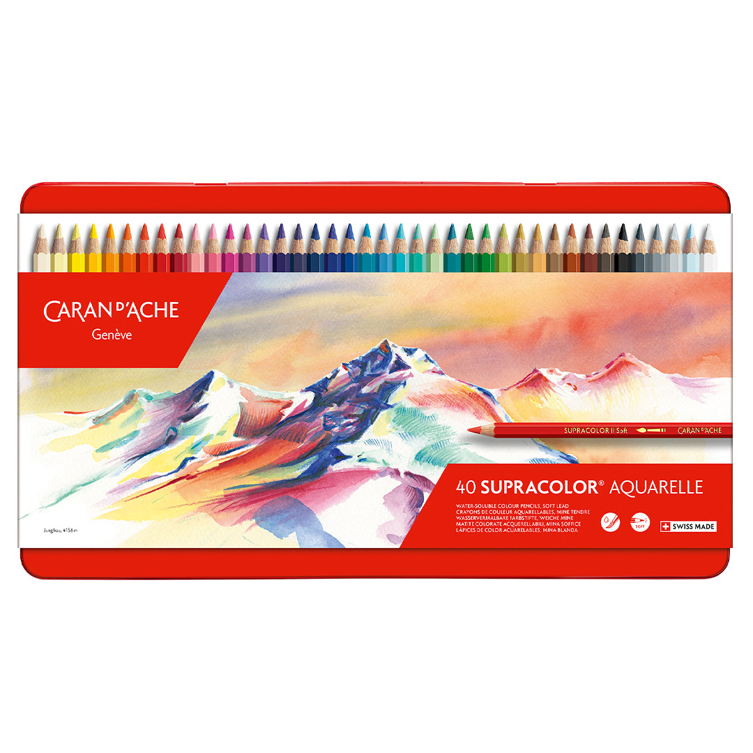 Lápis Aquarelável Supracolor Caran D'Ache 40 Cores